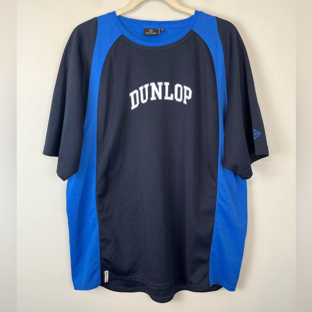 Dunlop Sport Black Blue Logo Short Sleeves T-Shirt XL